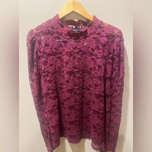 Ambiance Burgundy Lace Top
